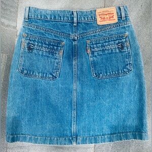 Women’s Vintage Levi's Orange Tab Denim Mini Skirt Zip Pockets
